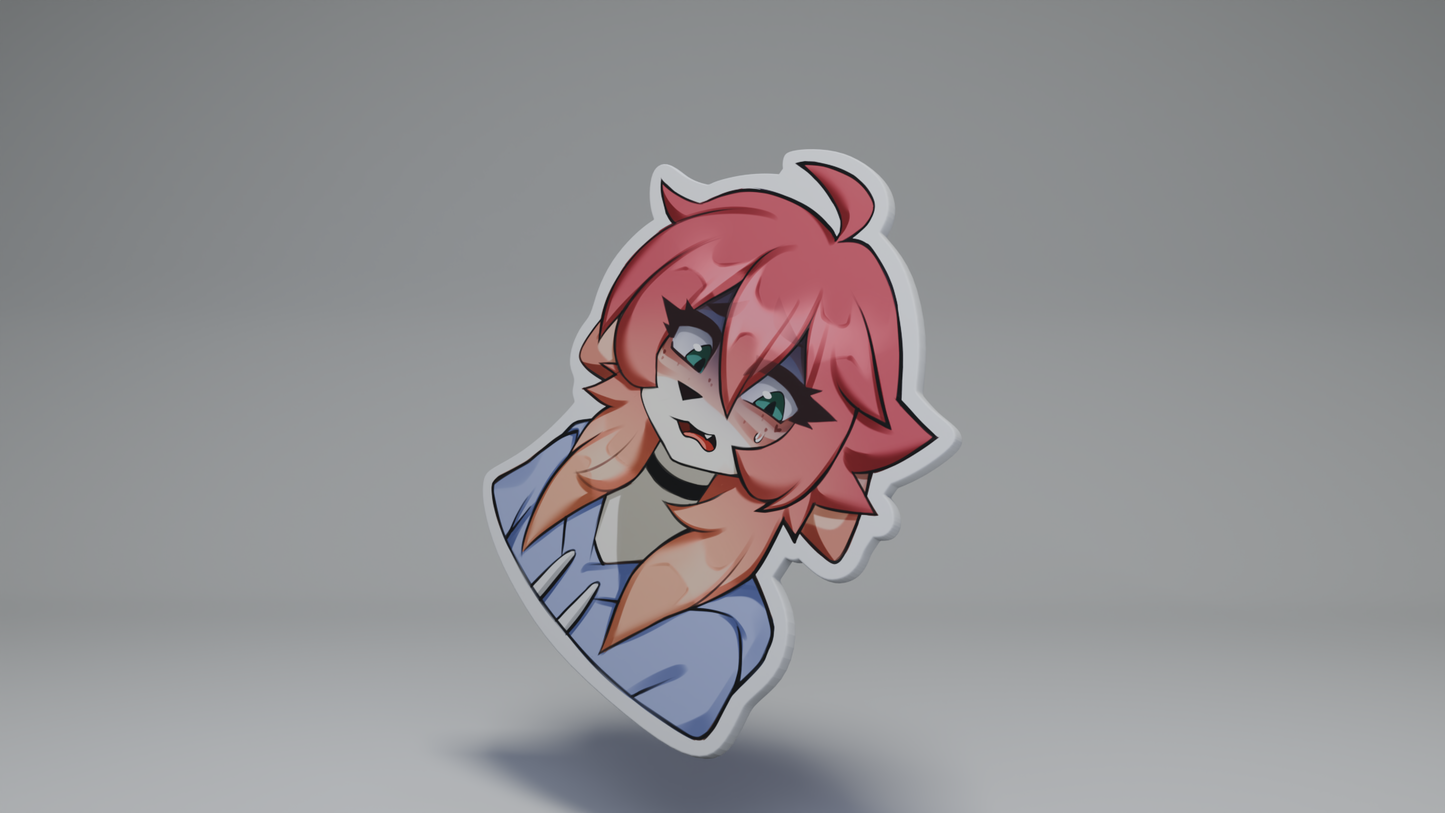 Embarrassed Yumi / Furry Sticker